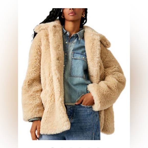 Free People Pretty Perfect Faux Fur Peacoat - Picture 1 of 17
